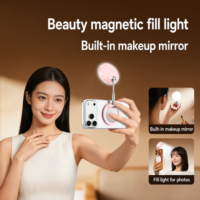 Beauty No Makeup - Supporto per telefono con luce magnetica